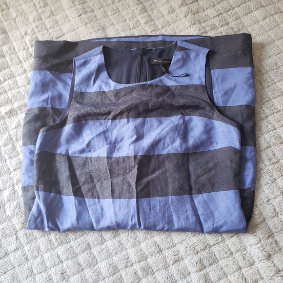 *NEW! BANANA REPUBLIC CREW NECK SLEEVELESS SHIFT DRESS POCKETS STRIPES XS 00 - Picture 9 of 13